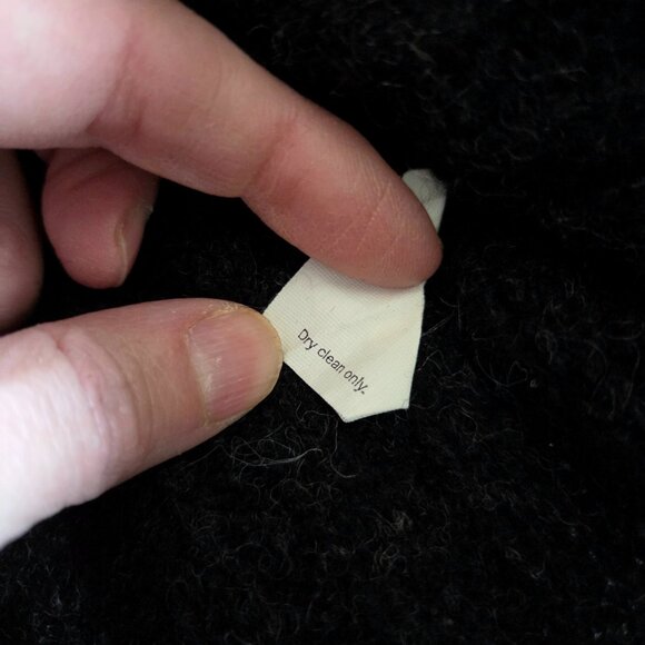 J.Crew 100% wool Shetland men black sweater w/blue trim and zipper on the front. - Picture 7 of 7